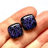 Dichroic Glass Post Earrings - Cool Colors by Glass Town USA