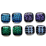 Dichroic Glass Post Earrings - Cool Colors by Glass Town USA