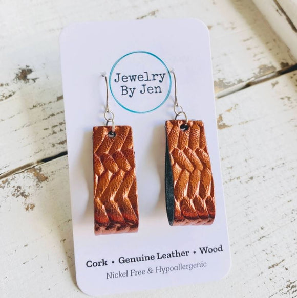 Jodi Earrings: Copper Braided by Jewelry By Jen