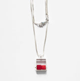 Rectangle Necklace with Chunky Stones by Ashka Dymel