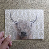 Highland Cow Blank Greeting Card by Emily Uchytil