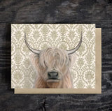 Highland Cow Blank Greeting Card by Emily Uchytil