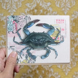 Atlantic Blue Crab Blank Greeting Card by Emily Uchytil