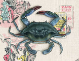 Atlantic Blue Crab Blank Greeting Card by Emily Uchytil