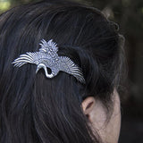 Crane Hair Barrette by Oberon Design