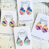 Small Teardrop Earrings: Crayon-Inspired Rainbow by Jewelry By Jen