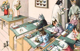 Crazy Cats At Art School Magnet by Found Image Press
