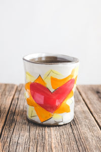 Flaming Heart - Orange Cup by ZPots