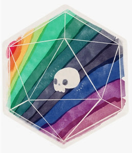 D20 Twenty-Sided Die Sticker by Cat Rocketship