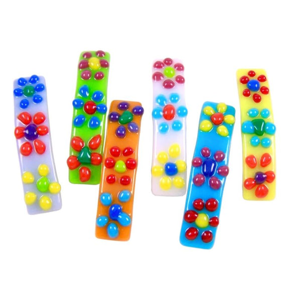 Stained Glass Daisies Barrette - Medium by Glass Town USA