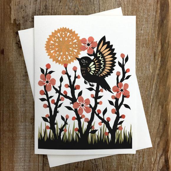 Dancing On Skies Greeting Card by Angie Pickman