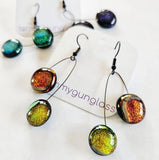 Glittery Dichro Dangle Earrings by TommyGunGlass