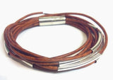 Distressed Light Brown - Original Leather Wrap Bracelet by City Wraps Leather