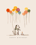 Dog Balloons Birthday Greeting Card by Sweet Julie Marie