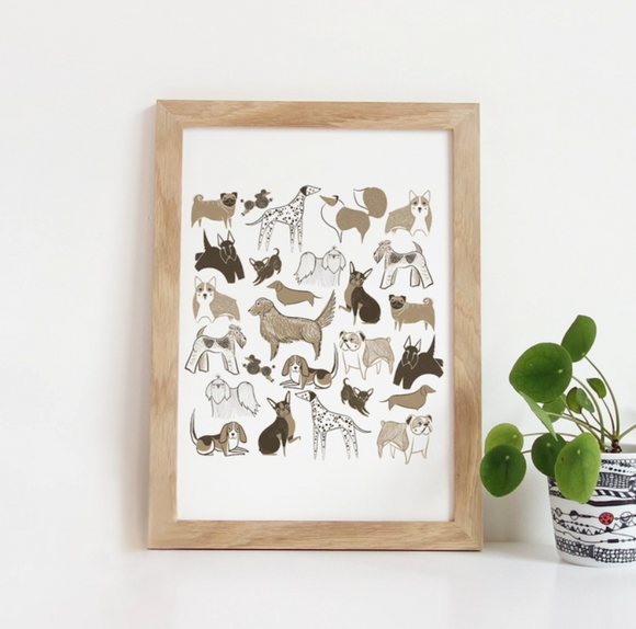 Dog Print by Gingiber