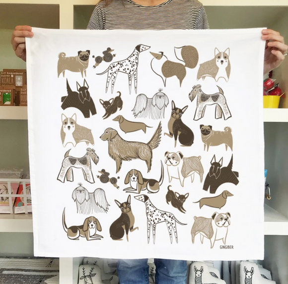 Dog Tea Towel by Gingiber