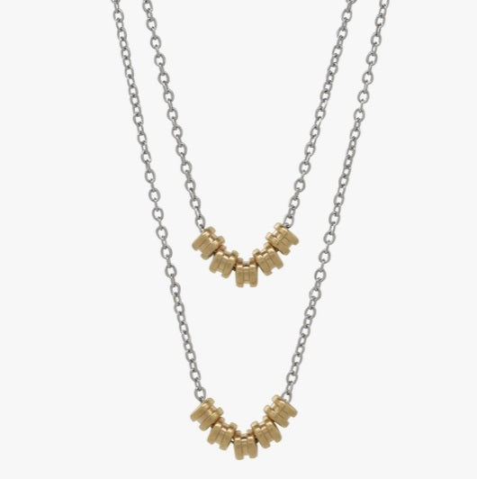 Double-Layer Necklace - Two-Tone by High Strung Studio