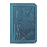 Dragonfly Pond Leather Card Holder by Oberon Design