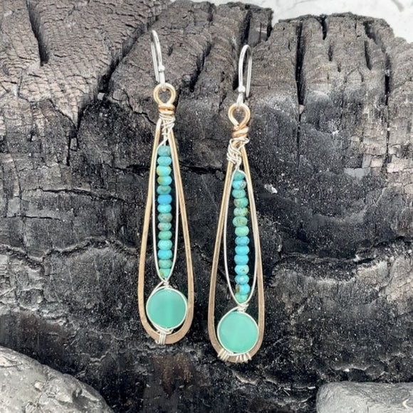 Raindrop Hemimorphite Earrings by Vanessa Savlen