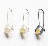 Small Square Diagonal Dot Earrings by Ashka Dymel