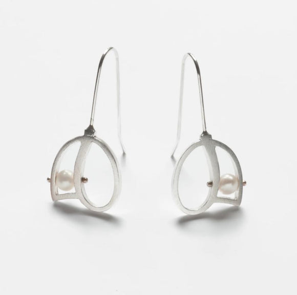 Mini Swirl Earrings with Pearls by Ashka Dymel