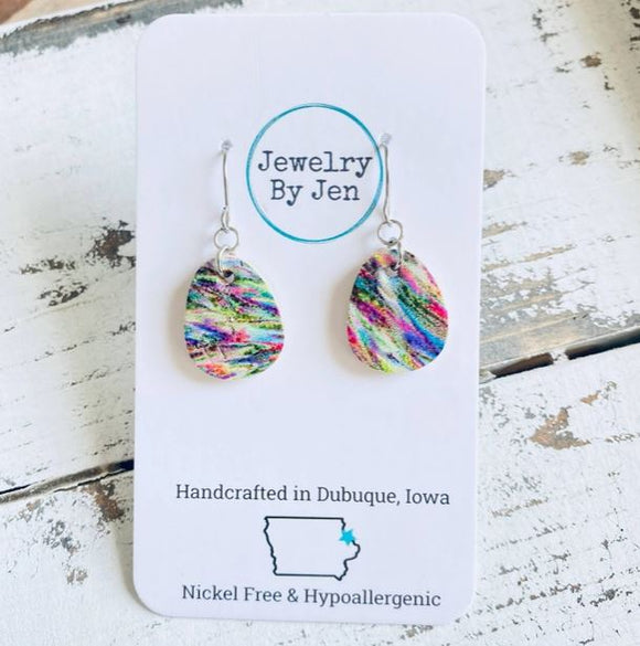 Easter Egg Earrings: Psychadelic Rainbow by Jewelry By Jen