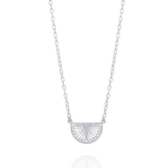 Edith Medium Silver Filigree Necklace by Olmox Fine Filigree Jewelry