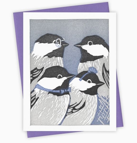 Family Picture Chickadee Card by Burdock & Bramble