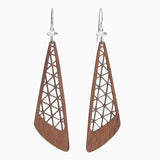 Large Fan Blade Lasercut Wood Earrings by Woodcutts