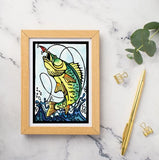 Land It! Walleye Fish Greeting Card by Sarah Angst
