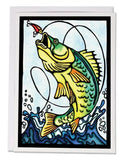 Land It! Walleye Fish Greeting Card by Sarah Angst