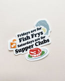 Fish Frys and Supper Clubs Sticker by Bottlebrush Graphics
