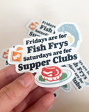 Fish Frys and Supper Clubs Sticker by Bottlebrush Graphics