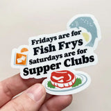 Fish Frys and Supper Clubs Sticker by Bottlebrush Graphics