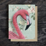Pink Flamingo Blank Greeting Card by Emily Uchytil