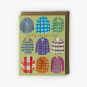 Flannel Shirts Father's Day Greeting Card by Honeyberry Studios