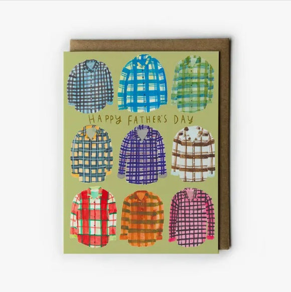 Flannel Shirts Father's Day Greeting Card by Honeyberry Studios