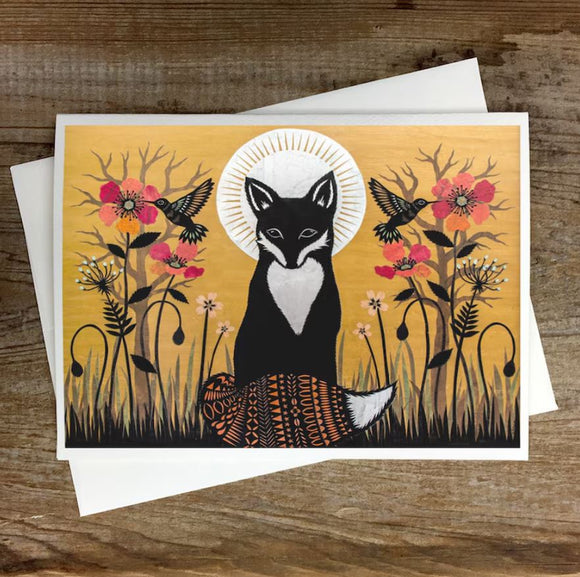 Flickering Flames in Dusk Falling Greeting Card by Angie Pickman