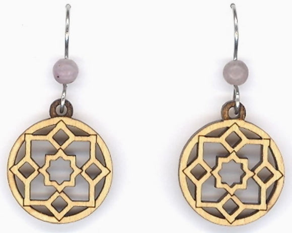 Natural Harmony Flower Lasercut Wood Earrings by Woodcutts