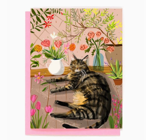 Flower Baby Cat Greeting Card by Jamie Shelman