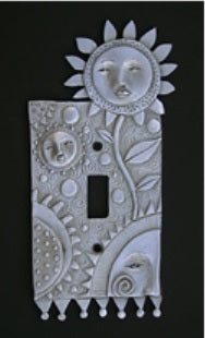 Flower Faces Switch Plate Cover by Leandra Drumm Designs