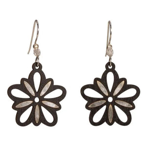 Blooms Flower Lasercut Wood Earrings by Woodcutts