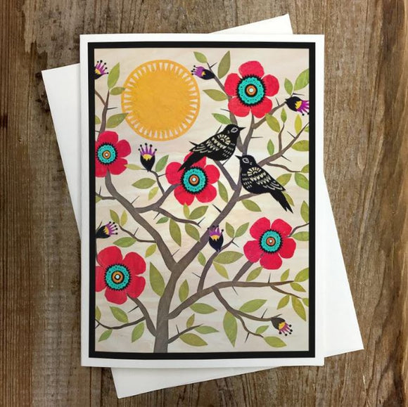 Flowers Among The Thorns Greeting Card by Angie Pickman