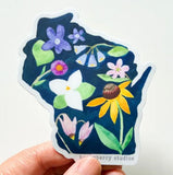 Flowers of Wisconsin Sticker by Honeyberry Studios