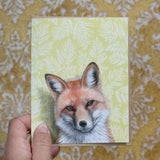 Red Fox Blank Greeting Card by Emily Uchytil