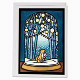 Fox Snow Globe Greeting Card by Sarah Angst