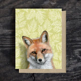 Red Fox Blank Greeting Card by Emily Uchytil