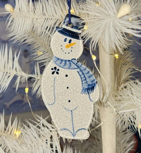 Frosty Ceramic Ornament by Mary DeCaprio