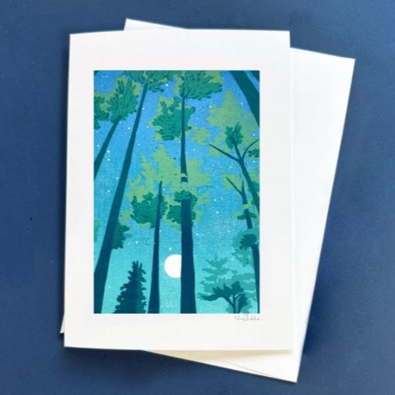 Full Moon Forest Card by Nan Onkka
