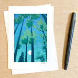 Full Moon Forest Card by Nan Onkka
